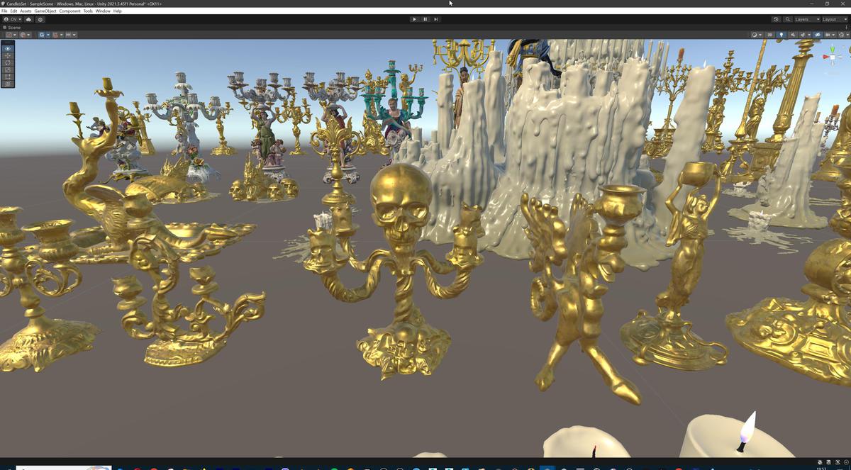 Ornate Candles, CandleHolders, and Wax Sculptures - 133 Models Set