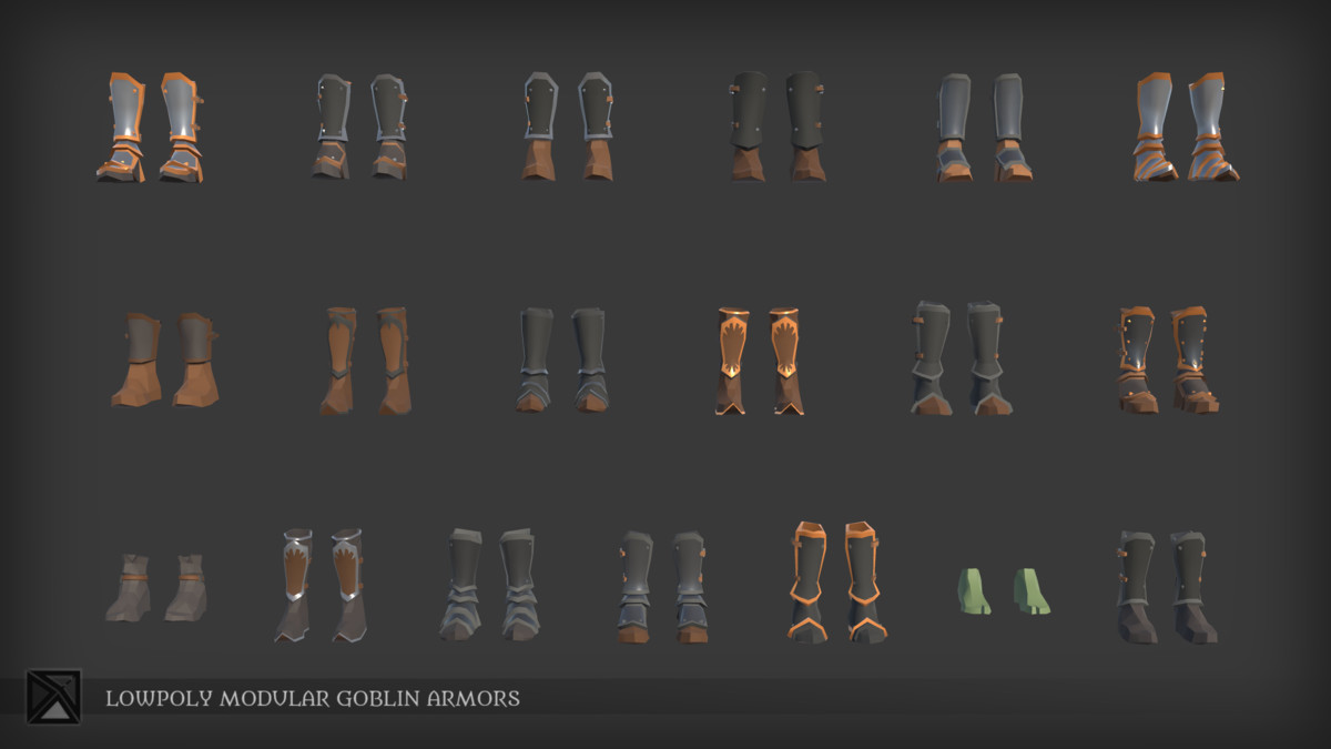 Low Poly Goblins Modular Armors Bundle - LOWPOLY MEDIEVAL FANTASY SERIES