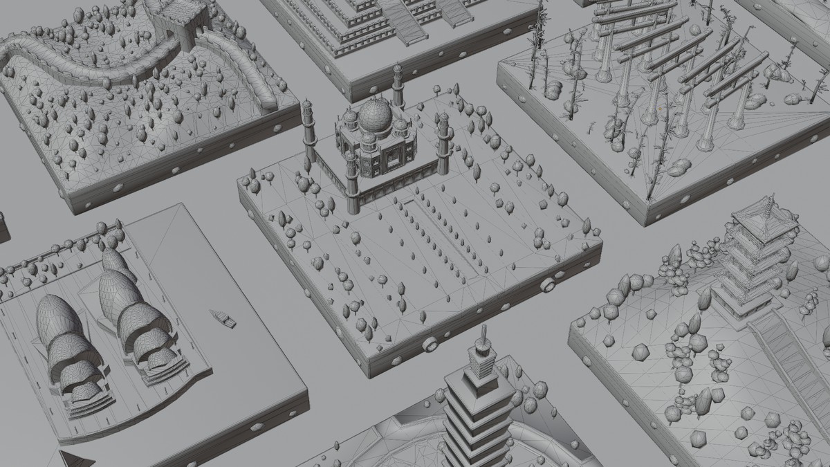 Low Poly Asia & Oceania LandMarks by IGS