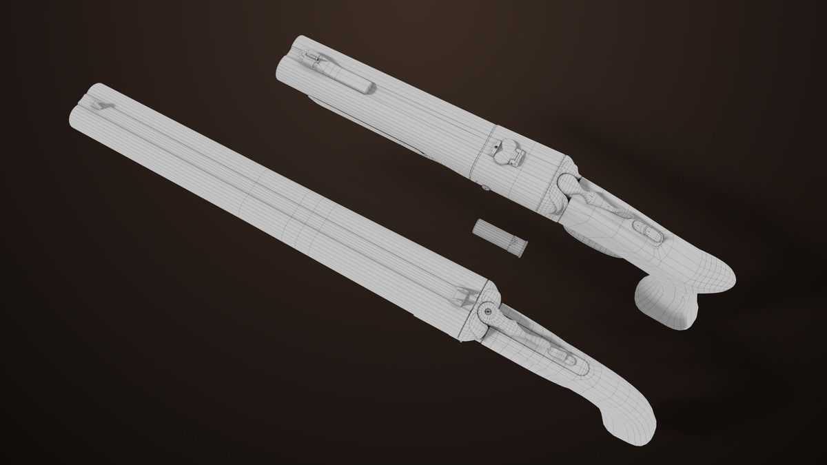 Small Medium Shotgun Black Single Mat URP HDRP Textures