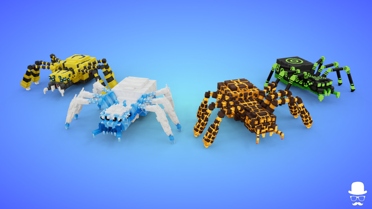 Voxel Spider Creatures Pack