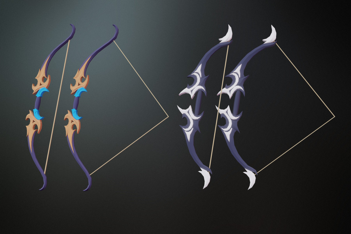 Low Poly Fantasy Bow Pack 25x Mobile/PC