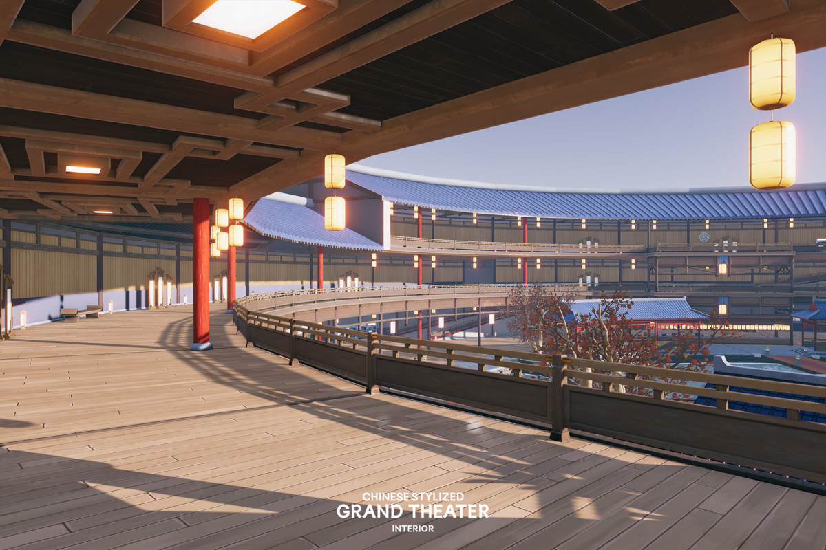 Chinese Stylized Grand Theater Interior