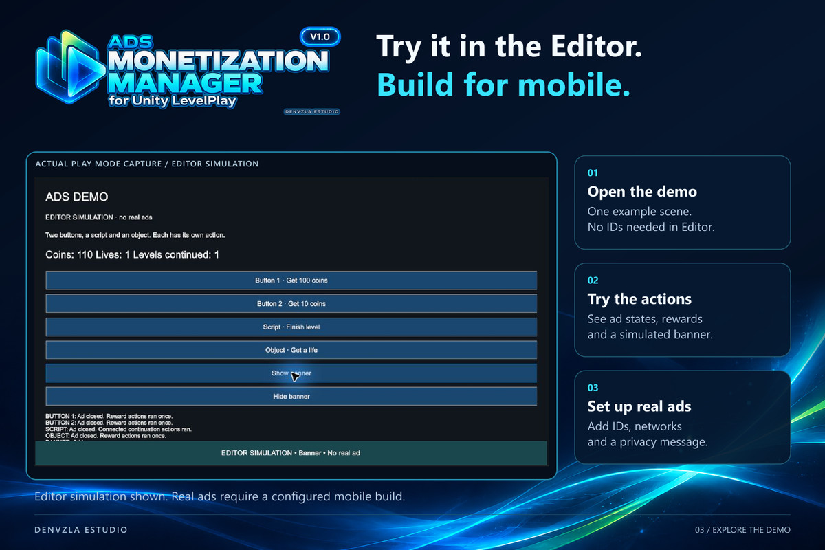 ADS Monetization Manager for Unity LevelPlay