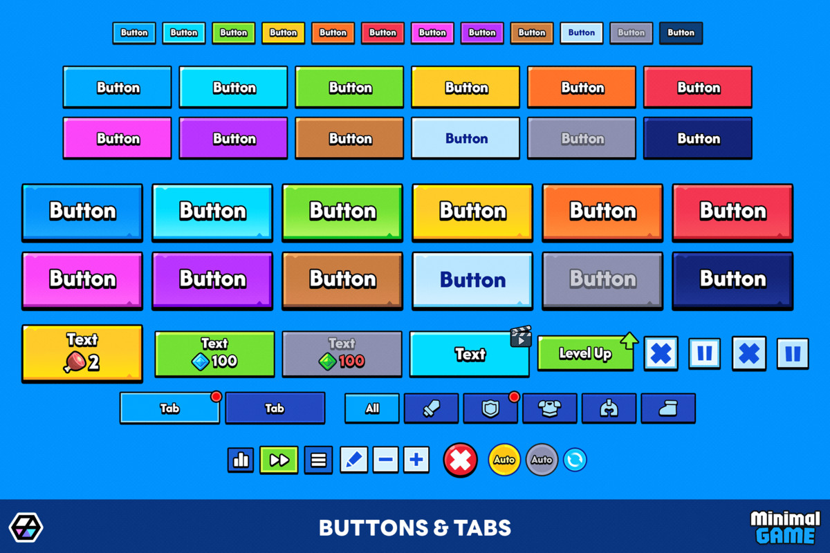 GUI Pro - Minimal Game Blue(+PSD)