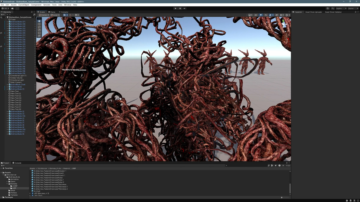 Biolines Brute: Humanoid mutant character with ultimate shader for horror games