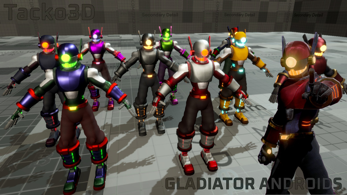 Gladiator Androids Pack Z - Customizable Robot Warriors