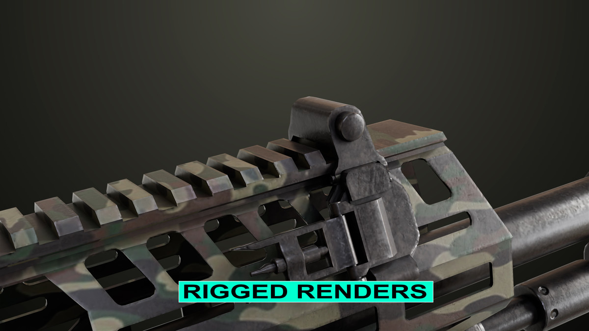 Machine Gun 14 Military Green URP HDRP Textures