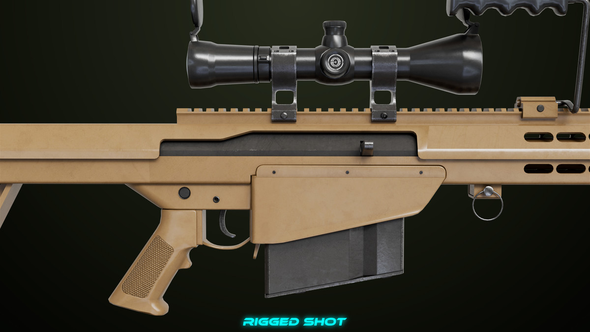 Sniper Rifle 02 Black and Sandal Single Map URP HDRP