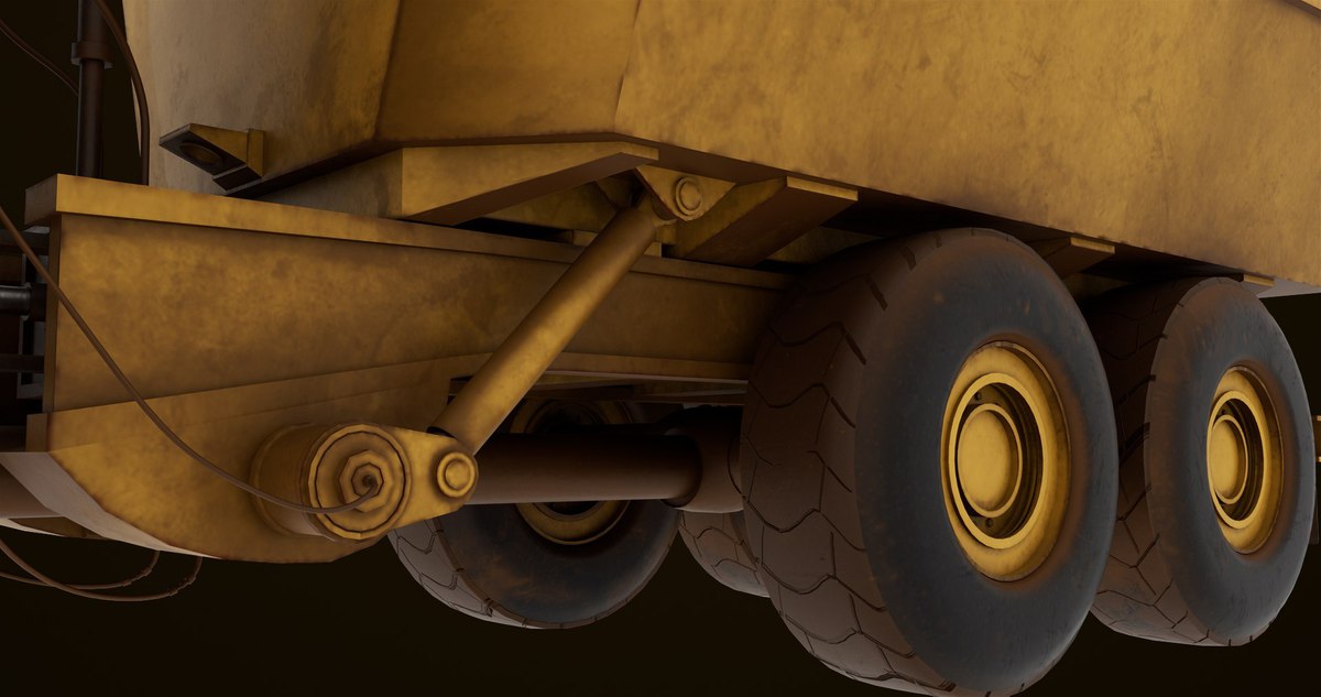 Articulated Dirty Mining Truck 03 URP HDRP Textures