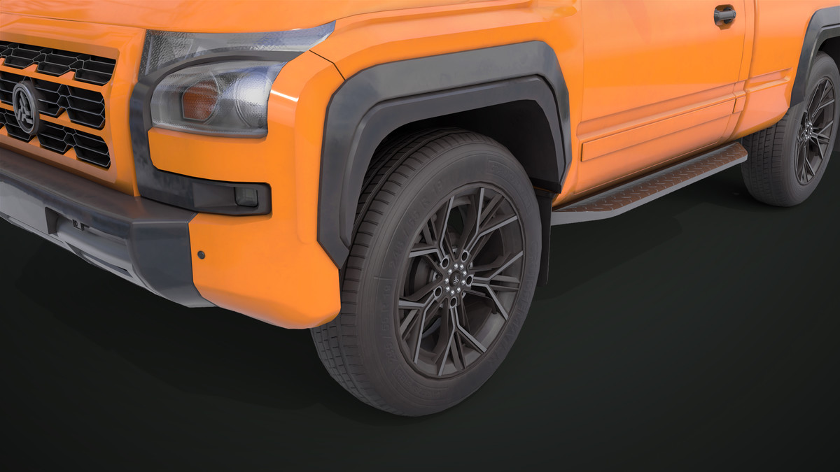 Pickup Truck01 Orange URP HDRP Textures