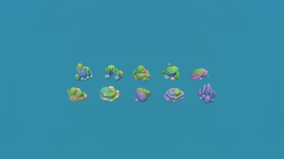 Stylized Underwater Pack — Rocks, Corals & Sea Props
