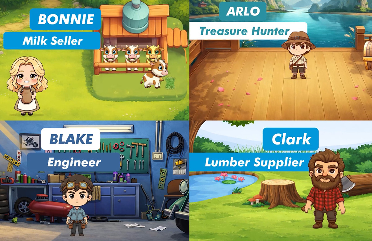 33 Cozy Farming Game NPC Character Pack