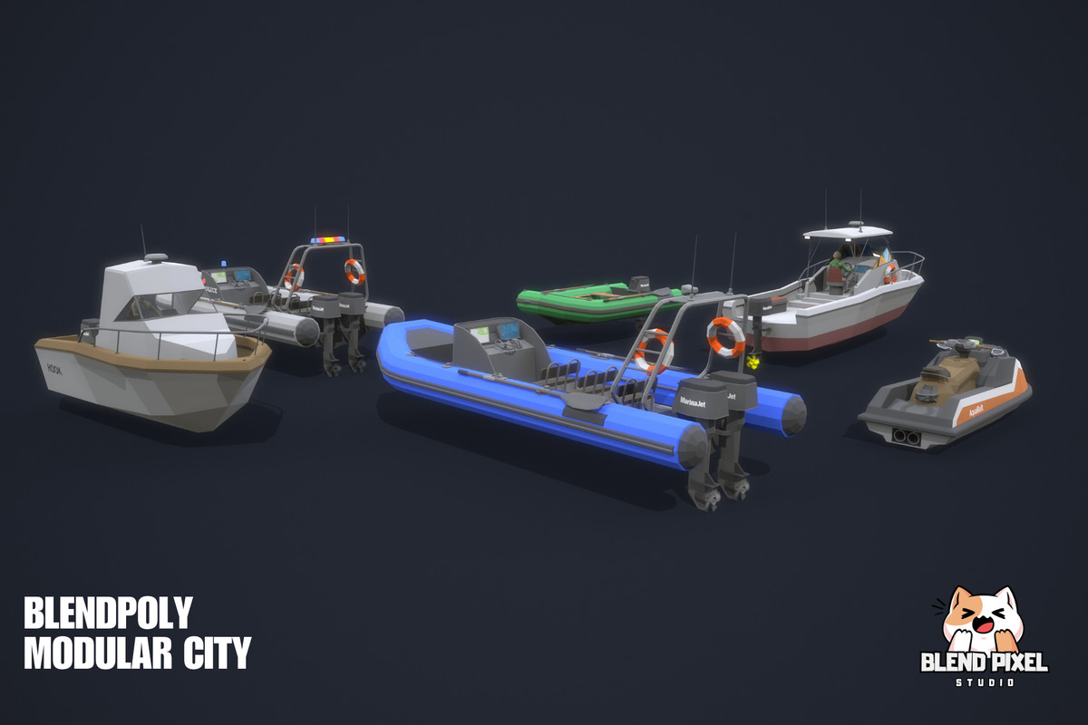 BlendPoly Modular City - Low Poly Assets