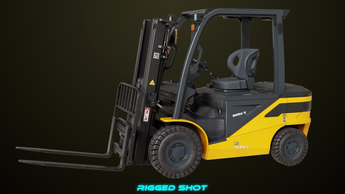Forklift Trucks and Pallet Yellow Collection URP HDRP Textures