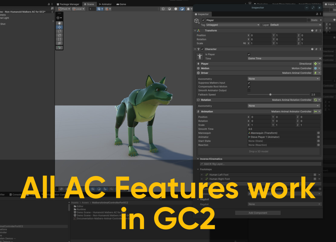 Integration of Malbers Animal Controller into Game Creator 2