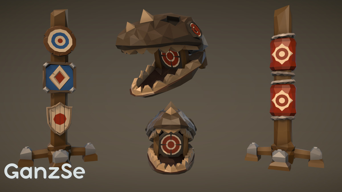GanzSe Training Dummies - Fantasy Low Poly Props