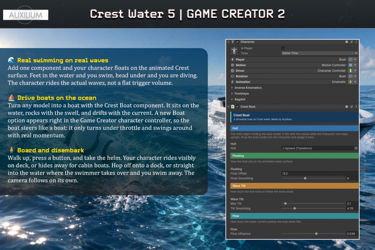 Crest Water 5 Integration | Game Creator 2