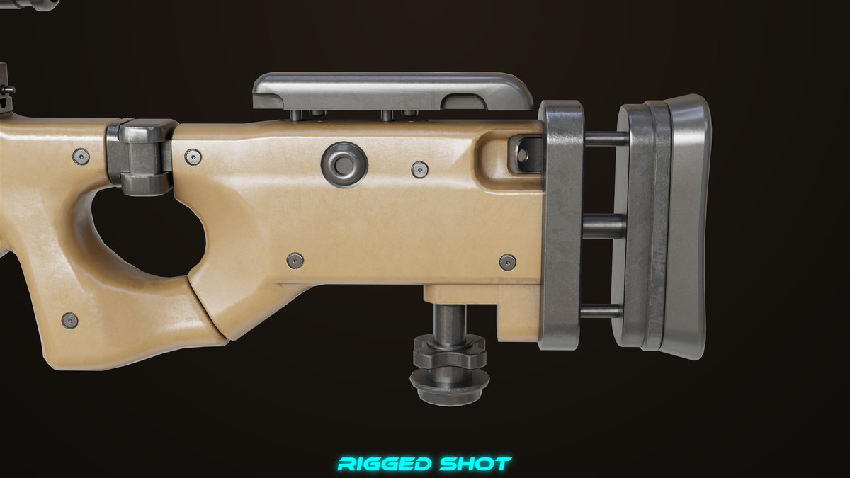 Sniper Rifle 03 Sandal URP HDRP Textures