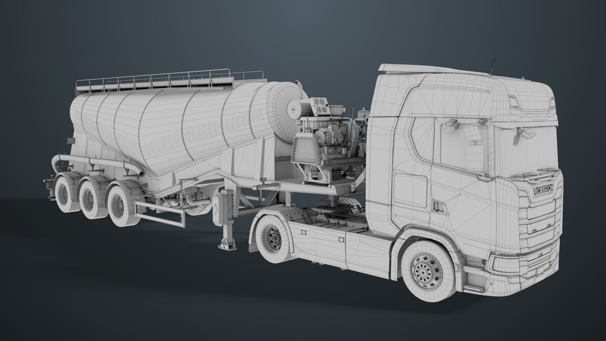 Chassis06 Cement Trailer 01 White URP HDRP Textures
