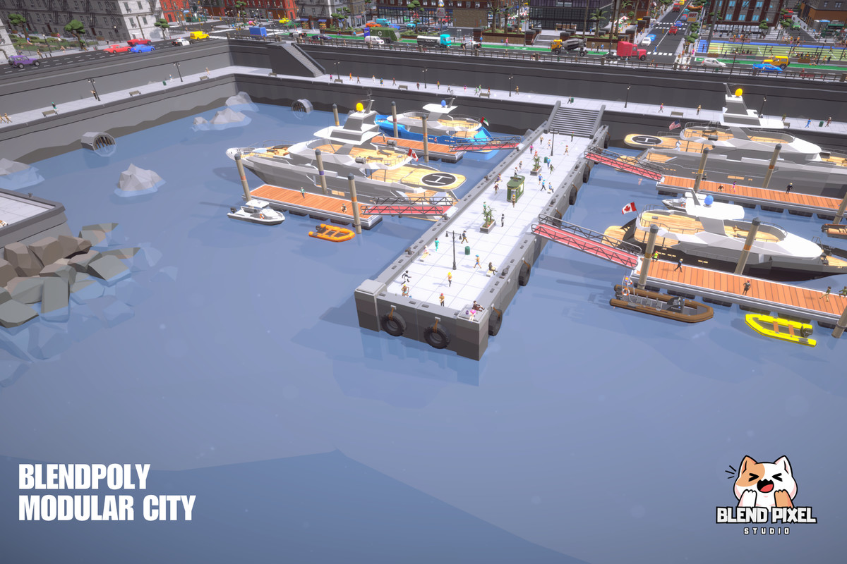 BlendPoly Modular City - Low Poly Assets