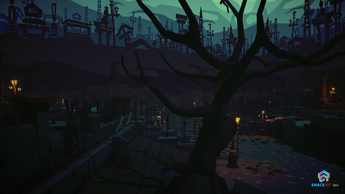 NecroPOLY - Low Poly Cemetery Kit — FREE - Dark Corners