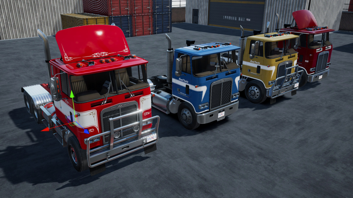 80s cabover with refrigerated trailer