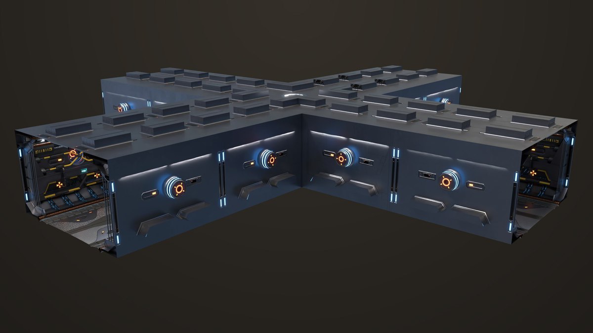 Sci Fi Corridor 01 URP HDRP Textures