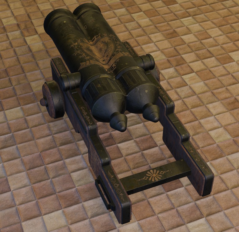 Thunderstrike Double Barrel Ornate Historical Cannon