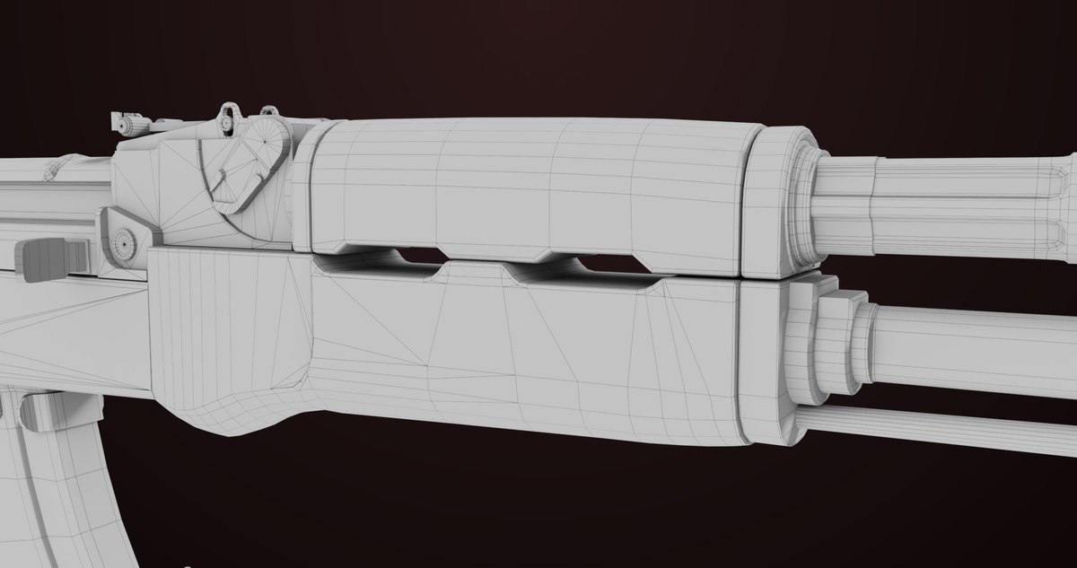 AKMS Light Machine Gun 10 Metal URP HDRP Textures