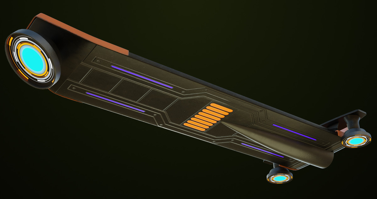Sci Fi Hoverboard 08 URP HDRP Textures