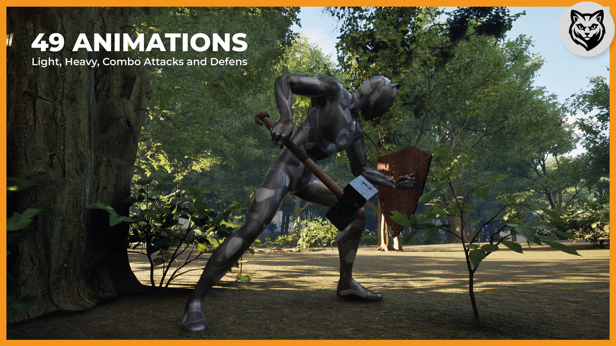 Hammer and Shield Combat Animation Pack