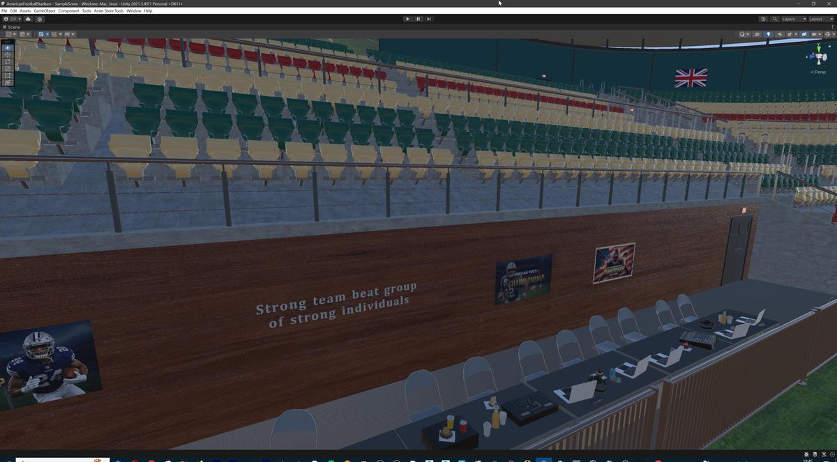 Modular American Football Stadium 3d Environment - Exterior, Interior, Props
