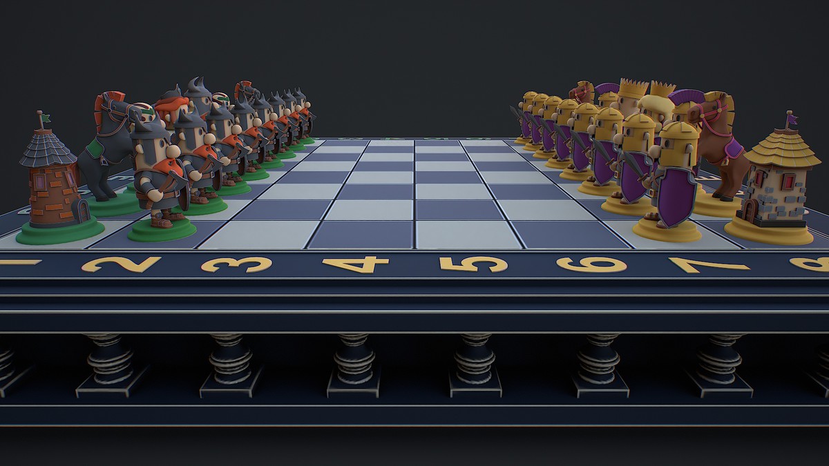 Chess game ready 3d model