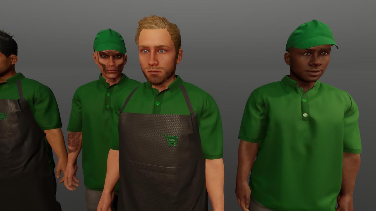 Man shop staff seller