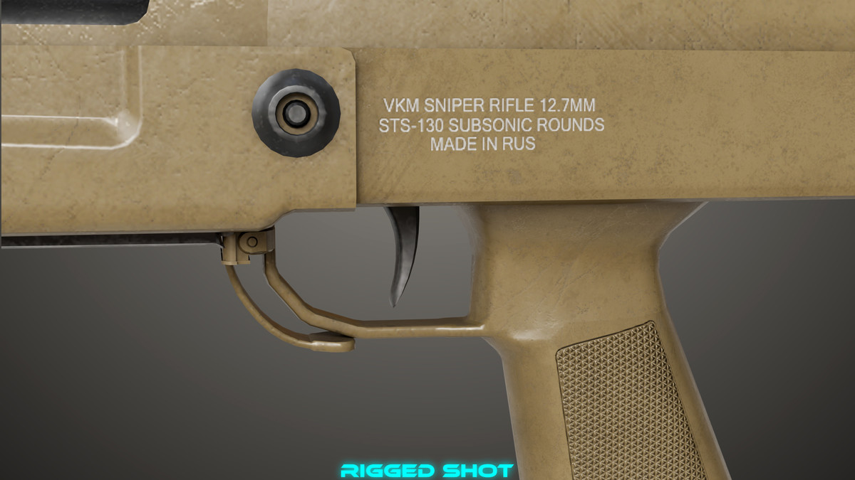 Sniper 05 Black and Sandal Single Mat URP HDRP Textures