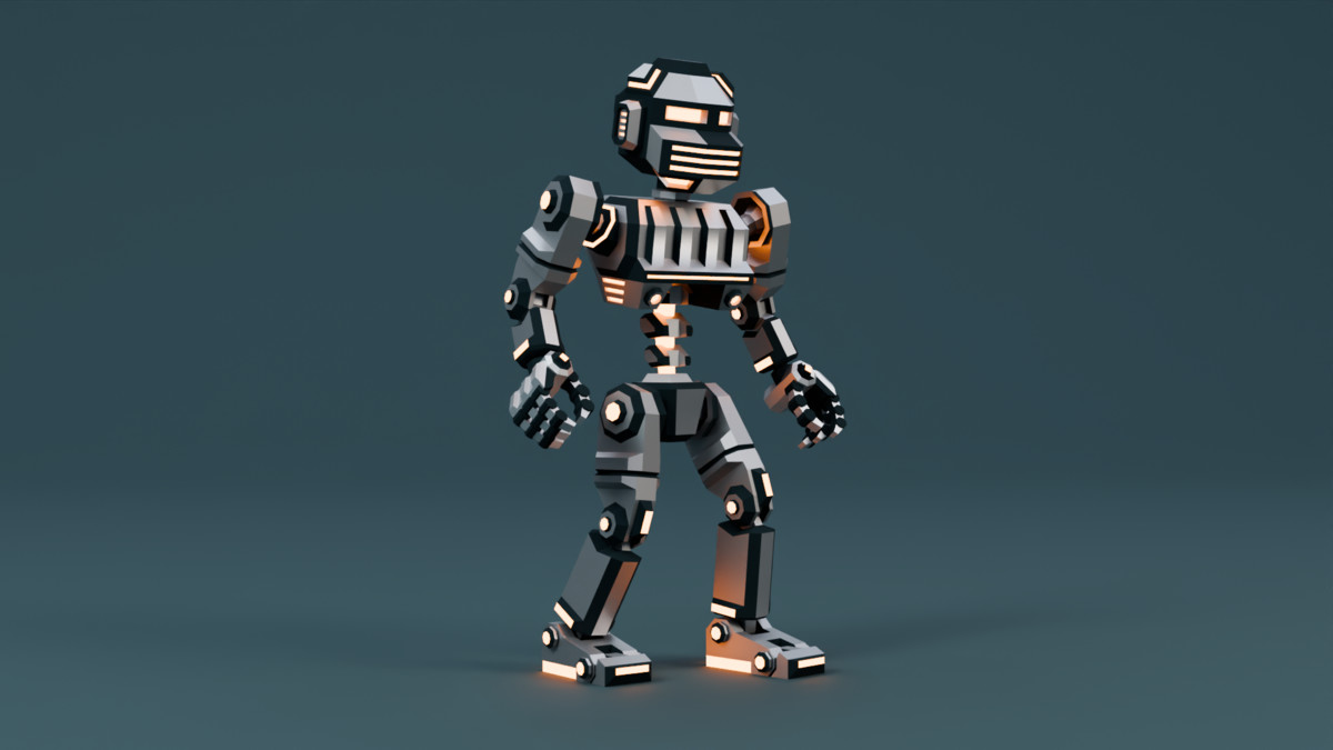 Sci-Fi Robot X-26.2 low-poly stylized