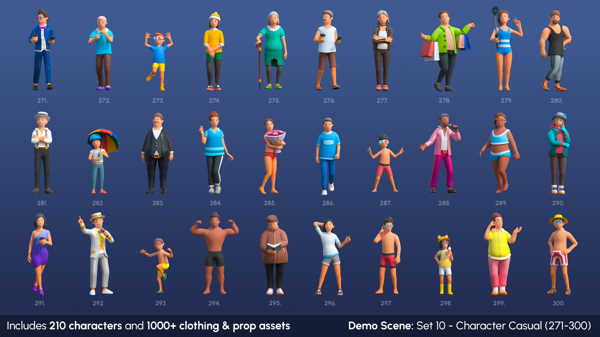 City Characters - Low Poly 3D Models Pack