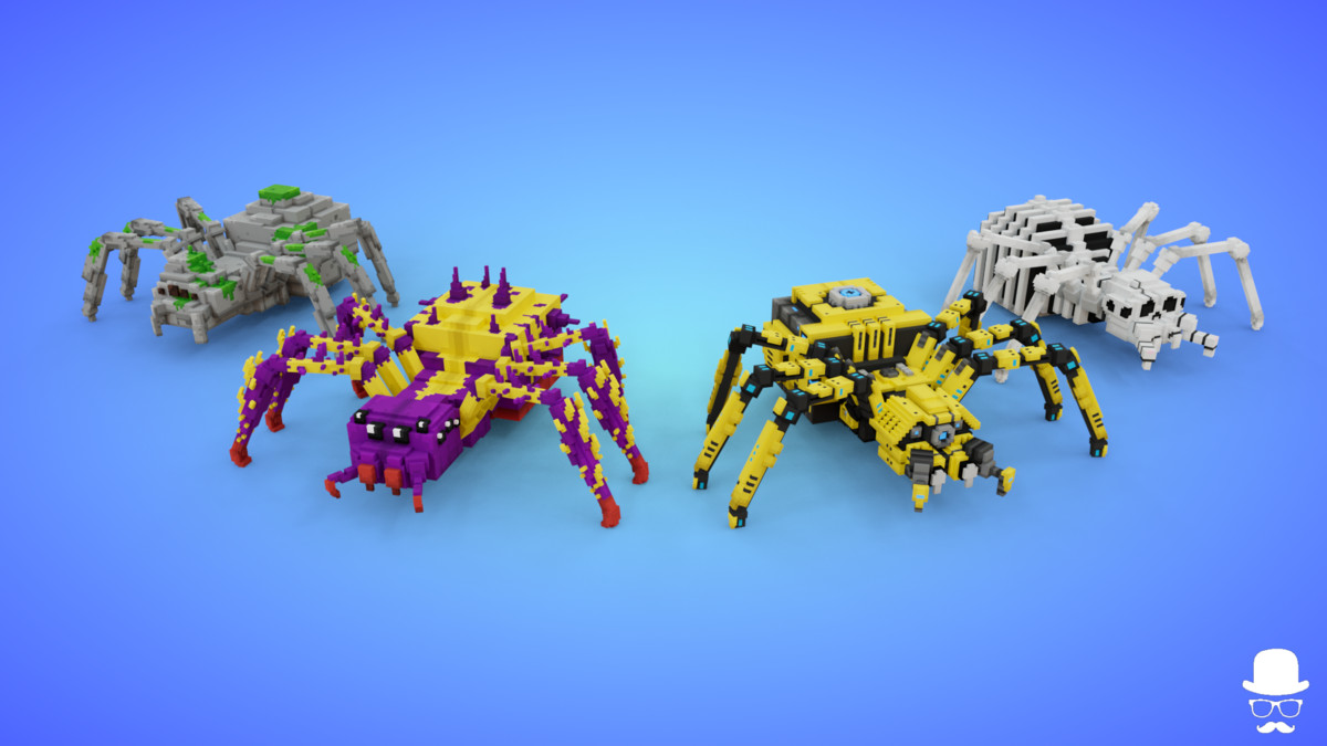 Voxel Spider Creatures Pack