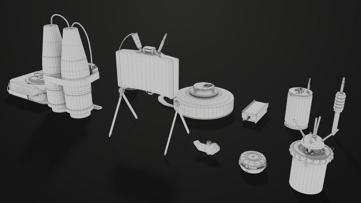 Mine Bomb Collection Single Mat HDRP URP Textures