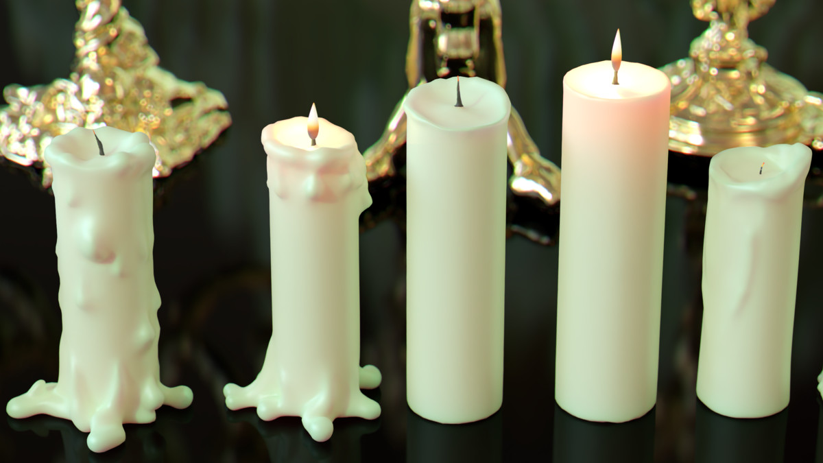 Ornate Candles, CandleHolders, and Wax Sculptures - 133 Models Set