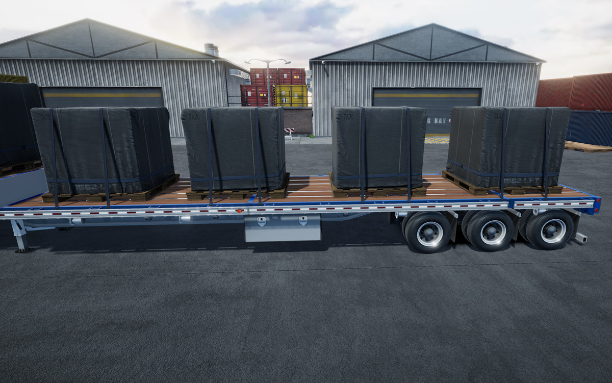 80s Semitruck dropdeck trailer