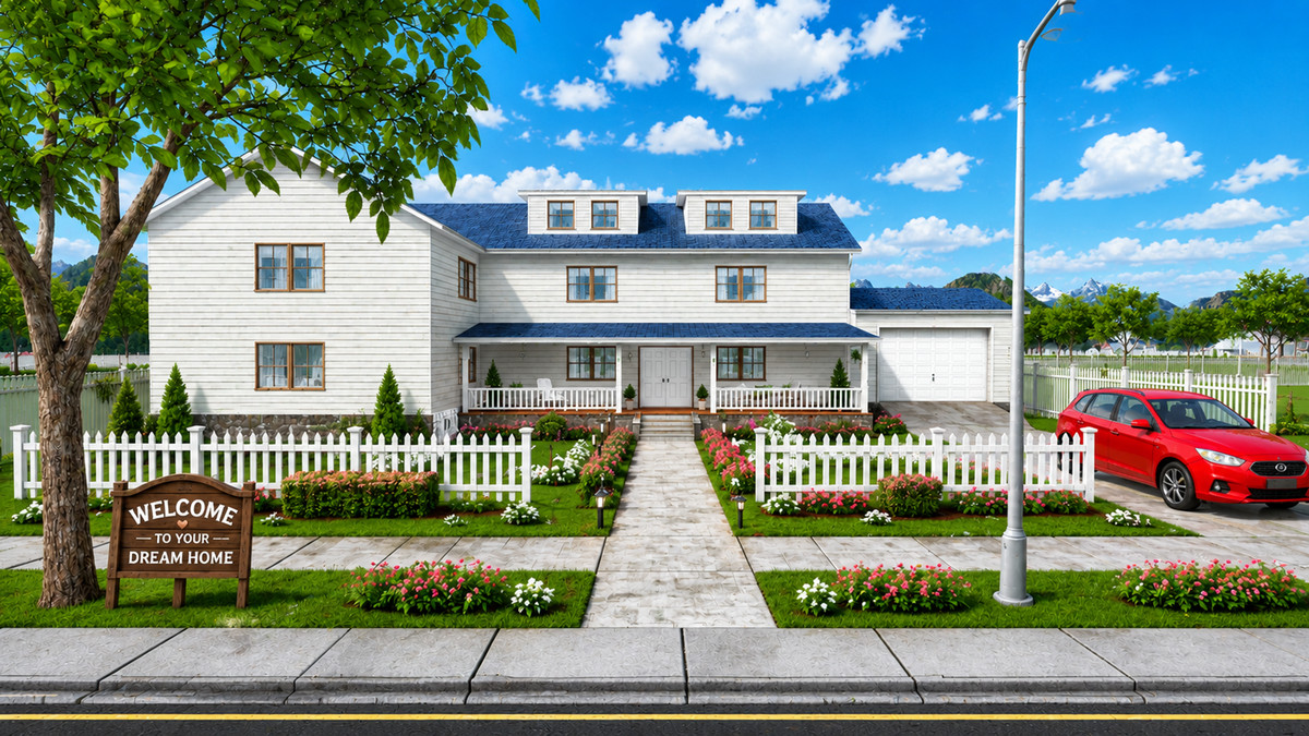 Modular Suburban Houses Pack with Interiors – Mobile Optimized Environment