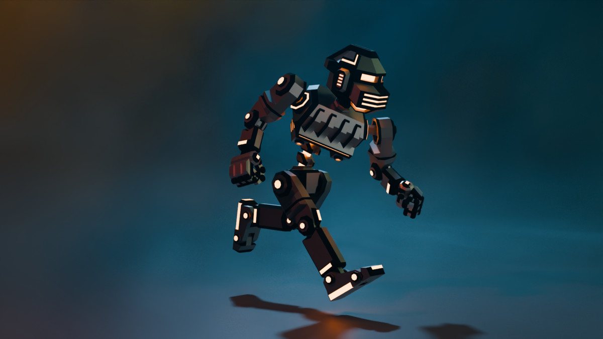 Sci-Fi Robot X-26.2 low-poly stylized