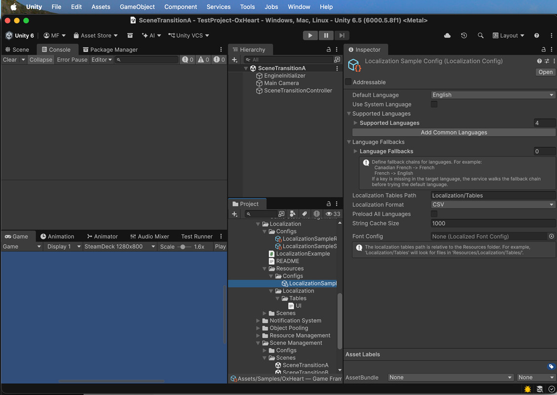 OxHeart - Game Framework for Unity