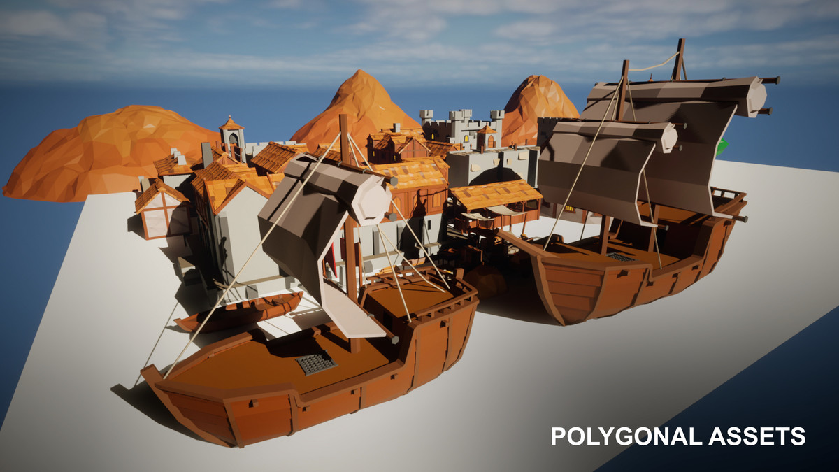 Low poly Medieval City