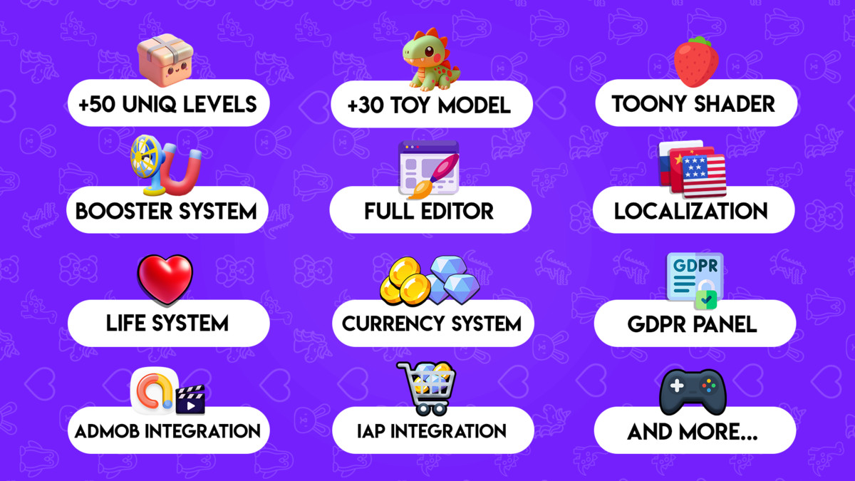 Match Toys 3D | Complete Game (Full Editor + Admob + IAP)