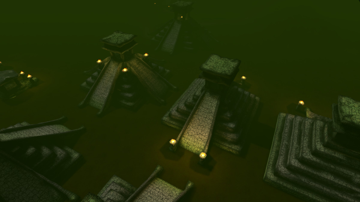 low poly ancient jungle environment pack - temple, foliage, trees, grass, plants