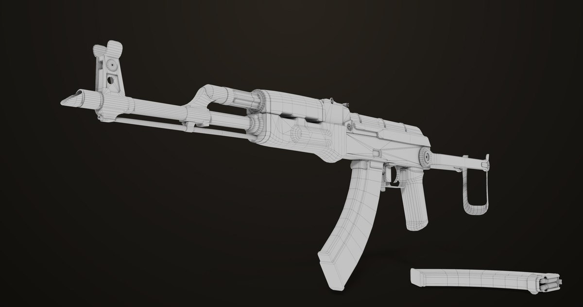 AKMS Light Machine Gun 10 Wood URP HDRP Texture
