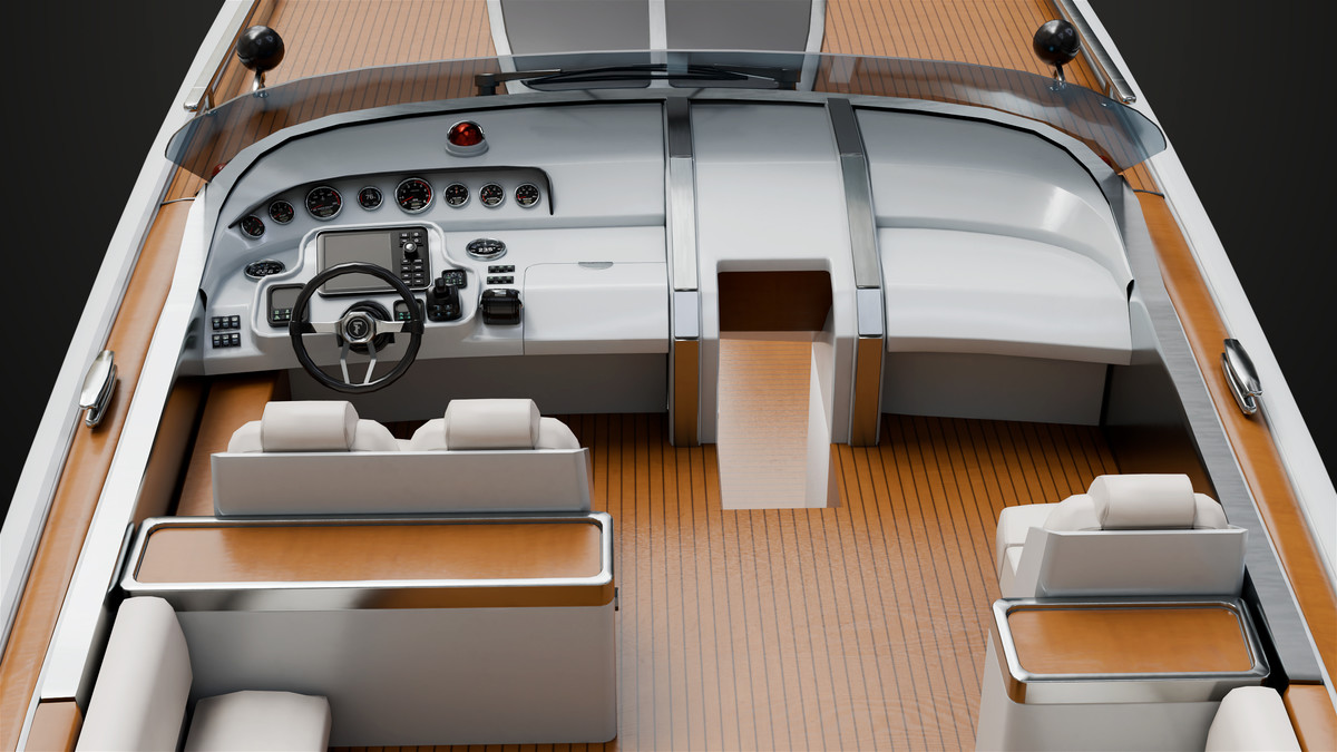Yacht Boat 01 White with Interior HDR URP Textures